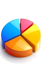 Fototapeta premium A 3D pie chart with four colored sections (1)