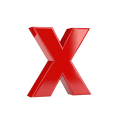 Obraz premium A bold red stylized letter x symbol on a plain white background
