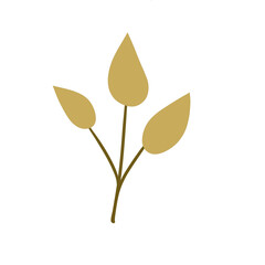 Obraz premium Doodle leaf plant twig aesthetic line art inspired by branch thread illustration drawing that can be used for icon, sticker, scrapbook, decorative, etc. cute with brown color