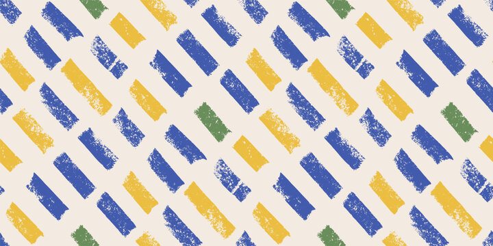 Small dash hand drawn lines seamless pattern. Surface pattern design crayon geometric handmade motif. Hand drawn mini streaks texture. Vector repeat background illustration.