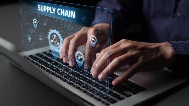 Supply chain processes with data-driven logistics, transportation, and distribution. enhances operations. Supply chain improves efficiency. Supply chain integrates logistics and delivery. Muxer