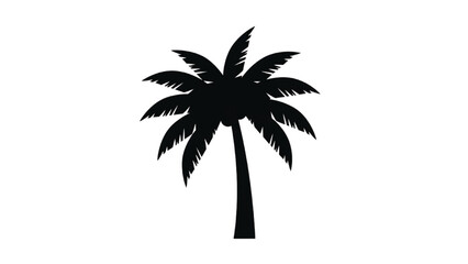 Obraz premium Vector CAD design of a tall palm tree silhouette in a vector illustration.