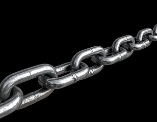 Fototapeta premium A close-up of a sturdy metal chain against a black background