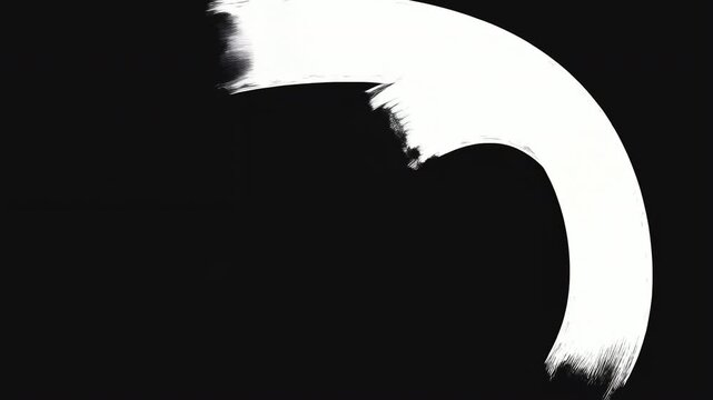 High Contrast Brush Loop Effect. Energetic Black Background With Highlighted Brush Motion For Logos
