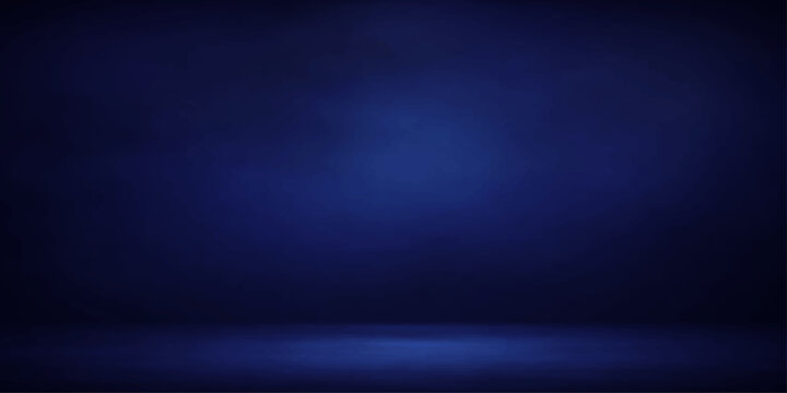 Dark blue spotlight wall background design with glowing light and textured surface