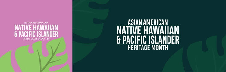 May is Asian American Native Hawaiian and Pacific Islander Heritage Month Banner, poster post design Background © OnlineInfinite 