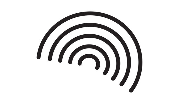 Black concentric arc, semicircle waves, sound equalizer, audio signal, vector graphic