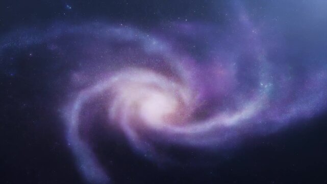 Dreamlike violet blue nebula cloud blooming slowly across black cosmic background fine shimmer ambience