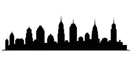 Obraz premium Urban Architecture Vector City Skyline Silhouette for Travel and Real Estate Design