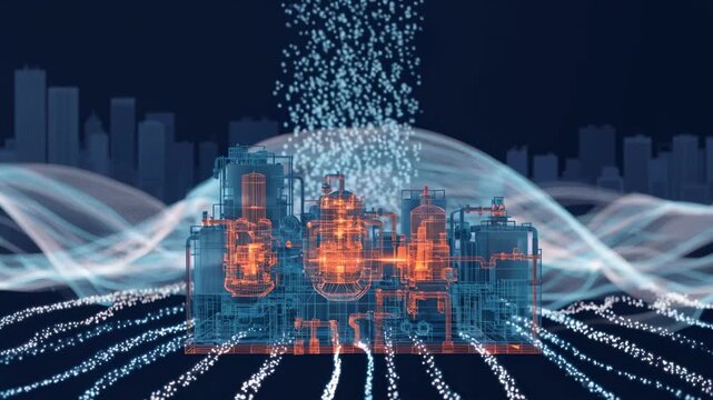 Medium shot capturing a computer screen with realtime anomaly alerts from a digital twin system emphasizing predictive maintenance and proactive equipment management.