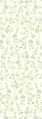 Collection of elegant vintage watercolor floral seamless patterns with soft muted tones © liufen
