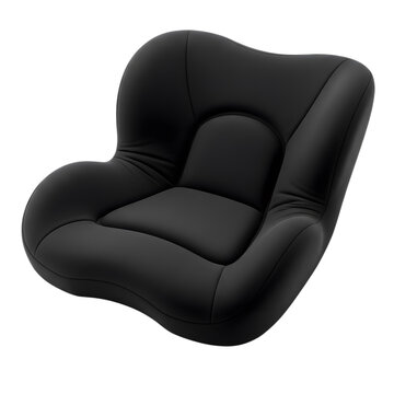 A black inflatable chair isolated on transparent background