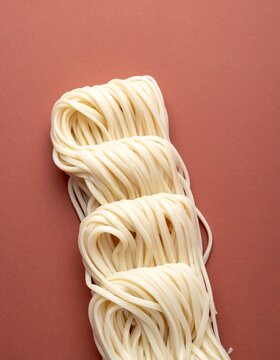 Plain Somen Noodles on Warm Background