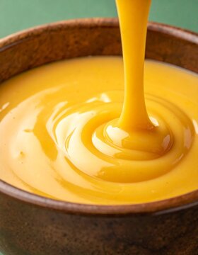 Closeup of Pouring Creamy Cheese Sauce