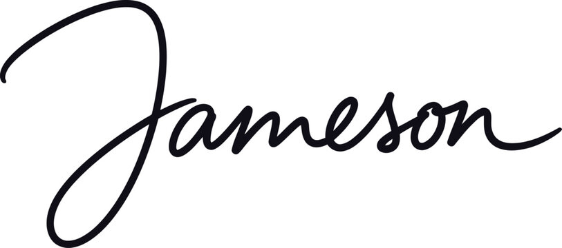 The elegant signature of Jameson in black cursive script on a white background