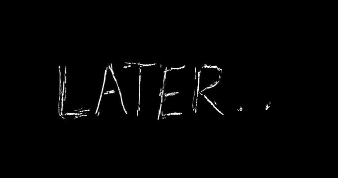 Scratch animation of the word "Later..." made with 35mm film by hand.
