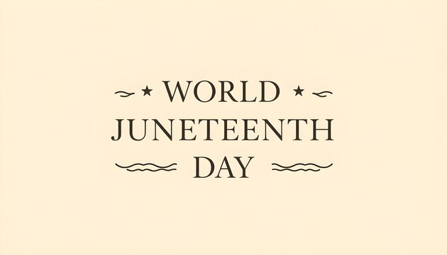 A graphic design celebrating World Juneteenth Day with a simple and elegant style