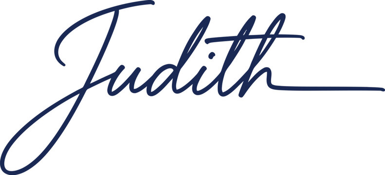 A elegant signature of the name Judith in cursive script on a white background