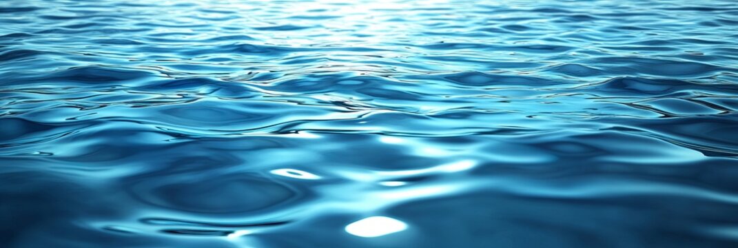Serene Tranquil Oceanic Landscape with Gentle Waves and Soft Reflections Under a Clear Blue Sky