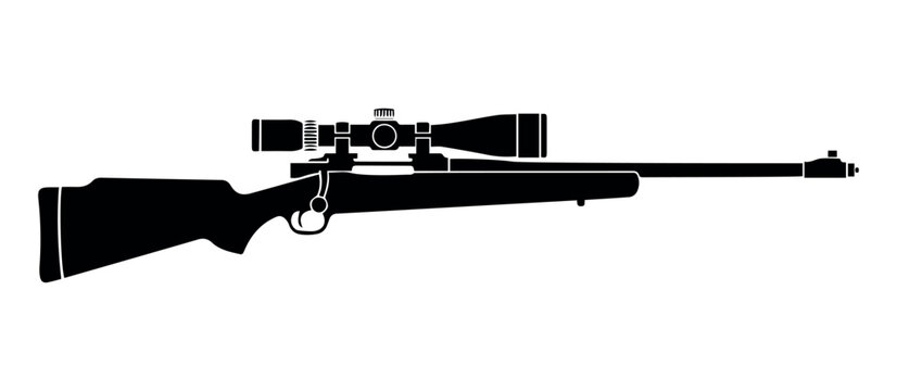  Rifle Icon Isolated On White Background Stock Vector