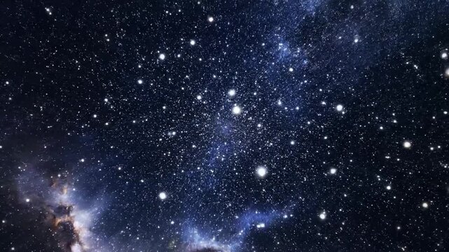 A stunning view of the starry night sky with a beautiful nebula.