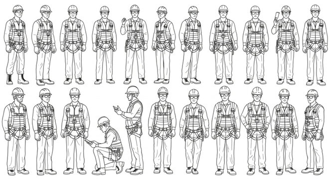 Collection of Soldiers in Military Uniforms Poses.