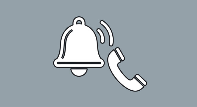 Telephone ringing with bell icon.