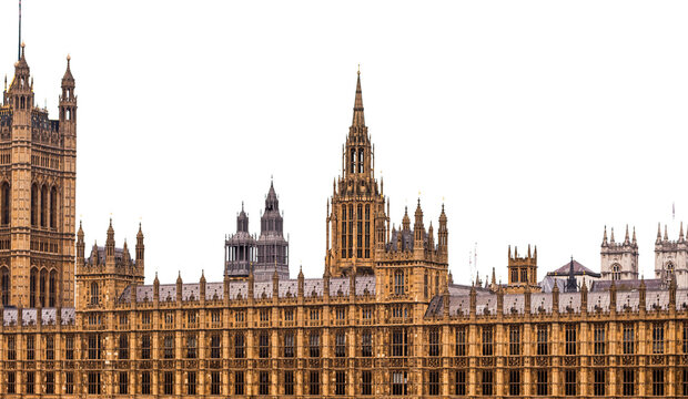 PNG Palace of Westminster, Houses of Parliament architecture on transparent background, symbolizing British government and heritage