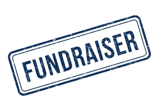 Fundraising written in a bold, old-fashioned typewriter font isolated on transparent background