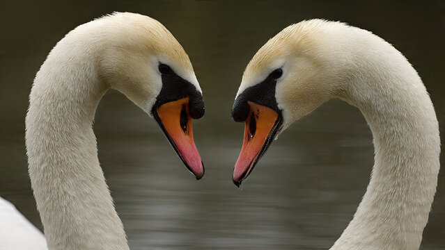 two swans on the lake