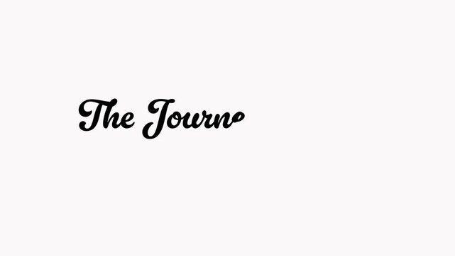 Black Ink Drop Text Animation "The Journey Begins" on Transparent Background