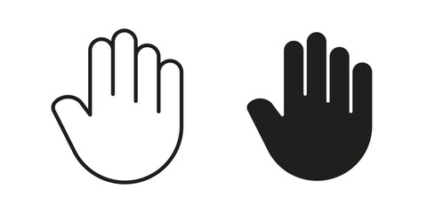 Fototapeta premium Stop icon set, collection of icon in editable strokes and flat versions