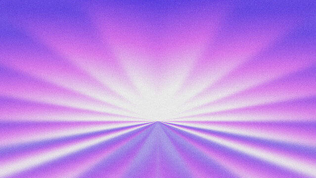Vibrant purple and pink grainy radial gradient abstract background with dynamic sunburst rays, retro noise texture, and glowing center.