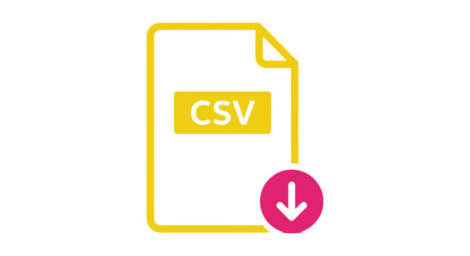 Vector graphic illustration of a CSV file download icon