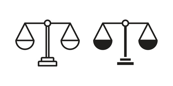 Equality icon set, collection of icon in editable strokes and flat versions