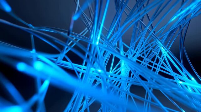 Visual Representation Of Bright Fiber Optics Demonstrating Advanced Communication Technology And Data Flow