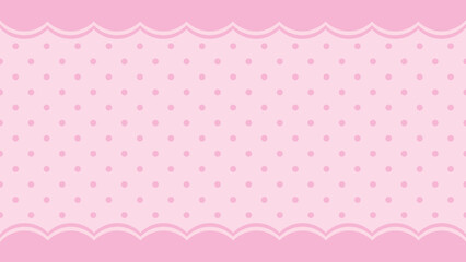 Pink polka dot scalloped pattern desktop wallpaper vector © Rawpixel.com