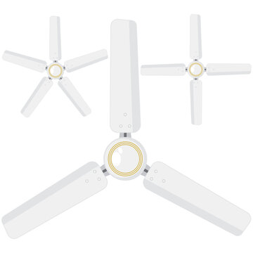 Ceiling fan bottom view vector.