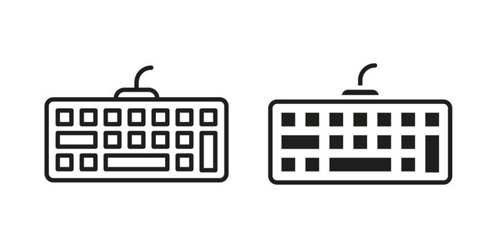 Keyboard icon set, collection of icon in editable strokes and flat versions