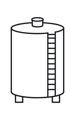 Fototapeta premium Industrial storage tank icon. fuel, silo, tank, ladder, reservoir, container, fuel storage, processing plant. line and flat vector illustration.