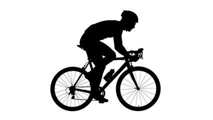 Naklejka premium Man Riding a Bicycle Silhouette Profile 1.