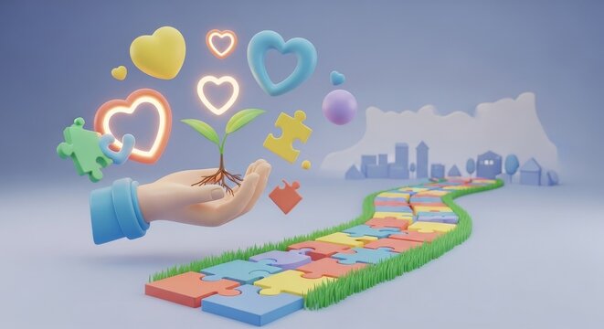 Celebrating National Volunteer Week: Planting hope on a colorful puzzle path