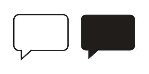 Talk bubble speech icon set, collection of icon in editable strokes and flat versions © Vince