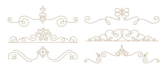 Elegant decorative line art flourishes vector set © Rawpixel.com