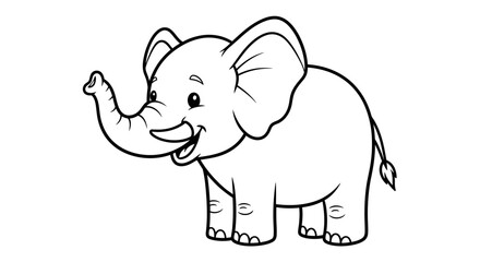 Fototapeta premium Charming Playful Elephant Artwork Depicting Joyful Expression for Children's Books Educational Content and Animal-Themed Creative Projects Promoting Happiness and Positivity