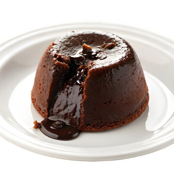 Chocolate lawa cake isolated on transparent background