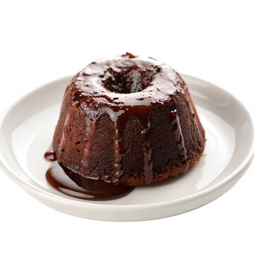 Chocolate lawa cake isolated on transparent background