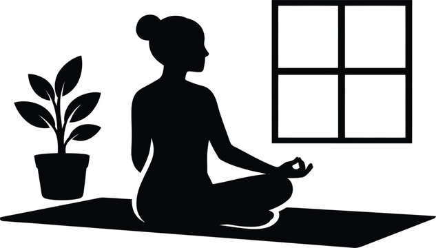 Silhouette of Muscular Bodybuilder Flexing Biceps in Gym