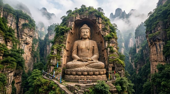 bodhisattva lord buddha statue monk meditating buddhism culture religion