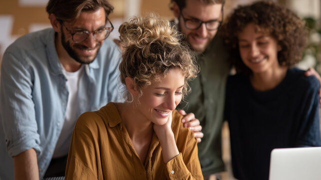  Team supporting colleague showing empathy and positive work culture
